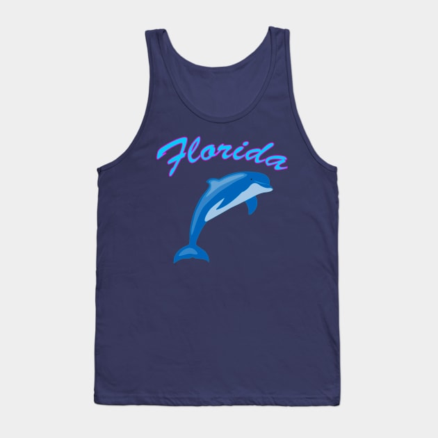 Florida Blue Dolphin Tank Top by letnothingstopyou